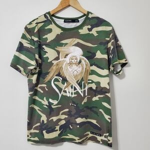 Hudson Jeans Camouflage Saint Graphic Men's T-Shirt Medium